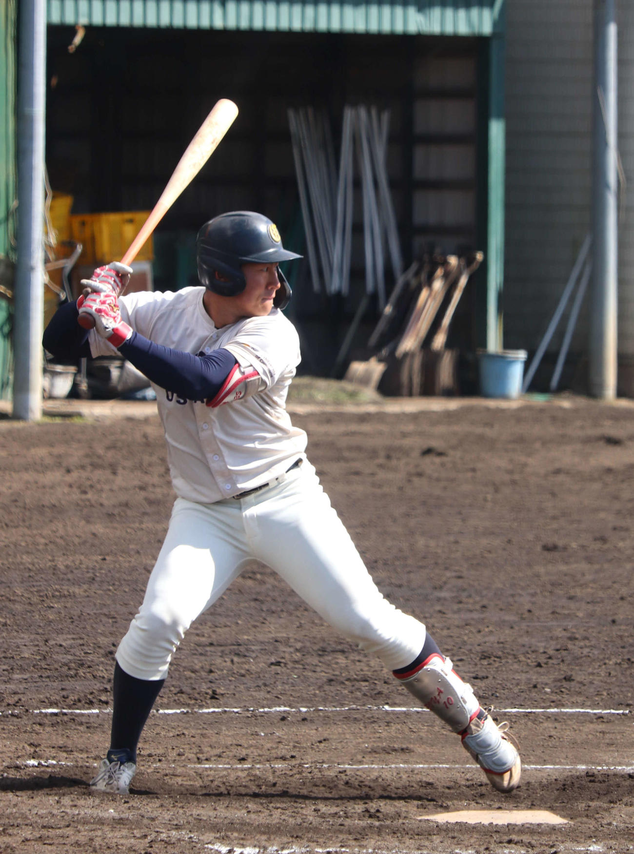 今季初実戦に臨んだ大商大・渡部聖弥外野手（新4年＝広陵）は2安打1打点を挙げた