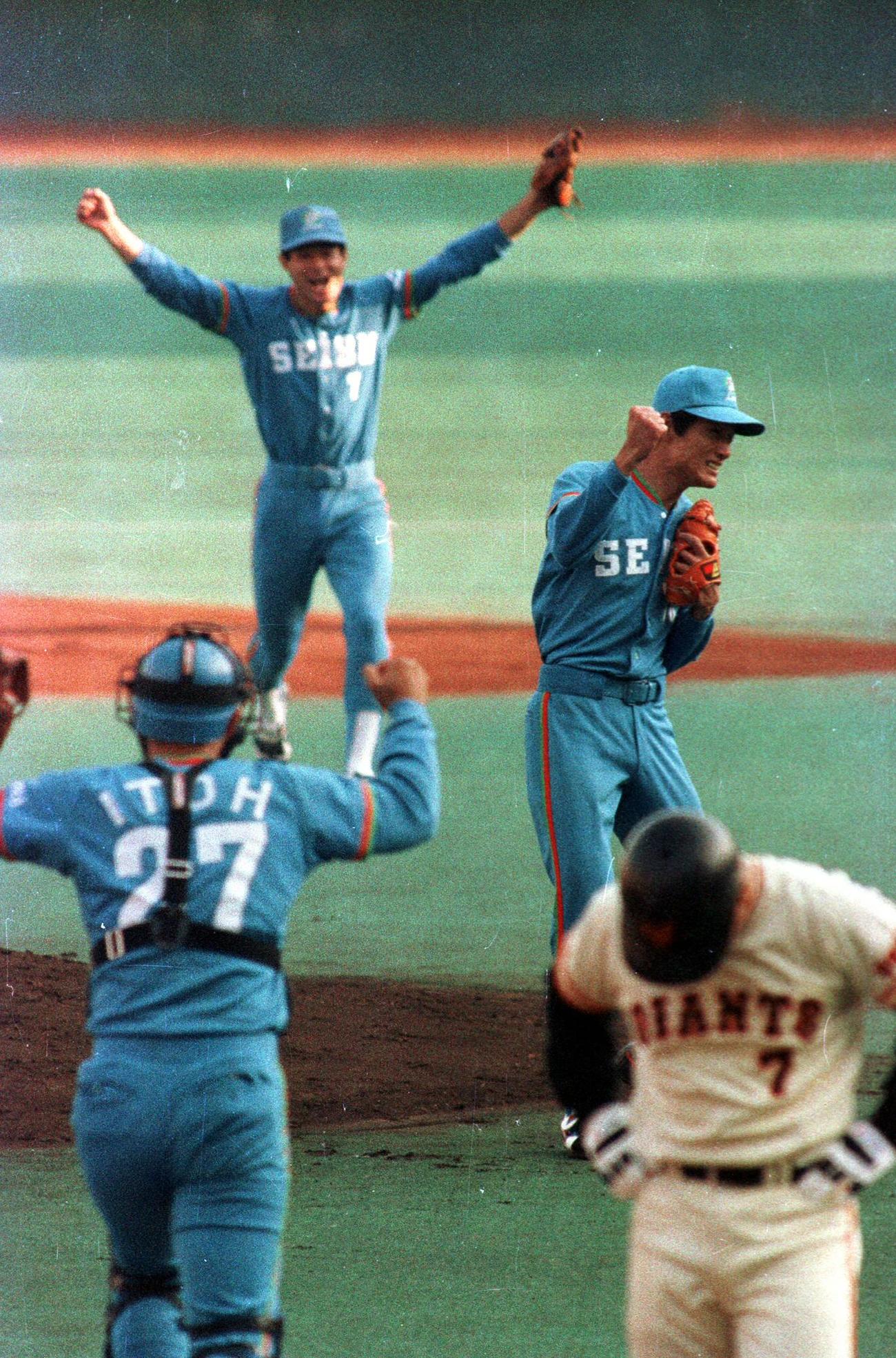 87年、巨人との日本シリーズ第3戦で完投勝利を収めた西武郭泰源