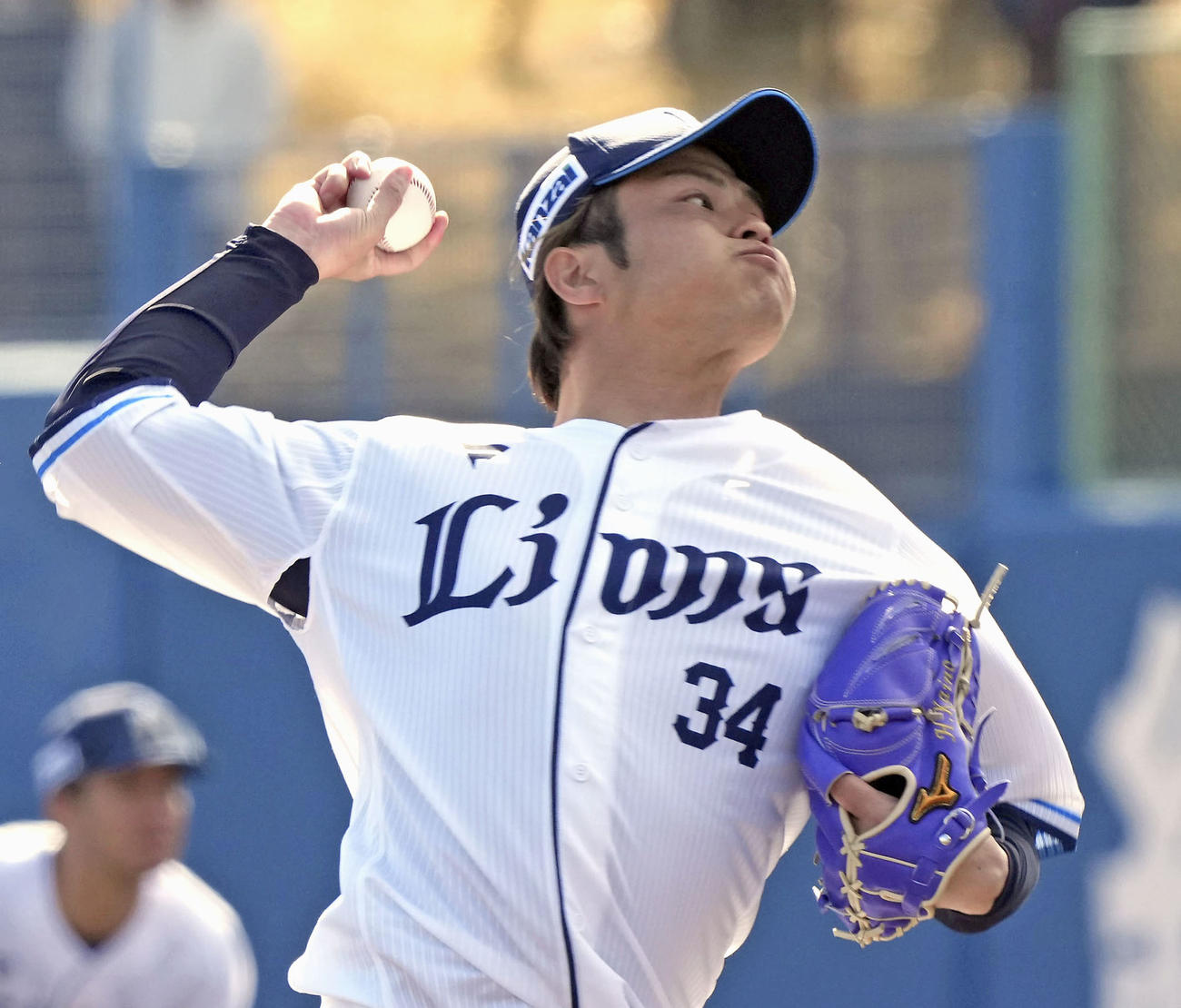 ロッテとの練習試合に登板し、1回を無失点だった西武・甲斐野（共同）