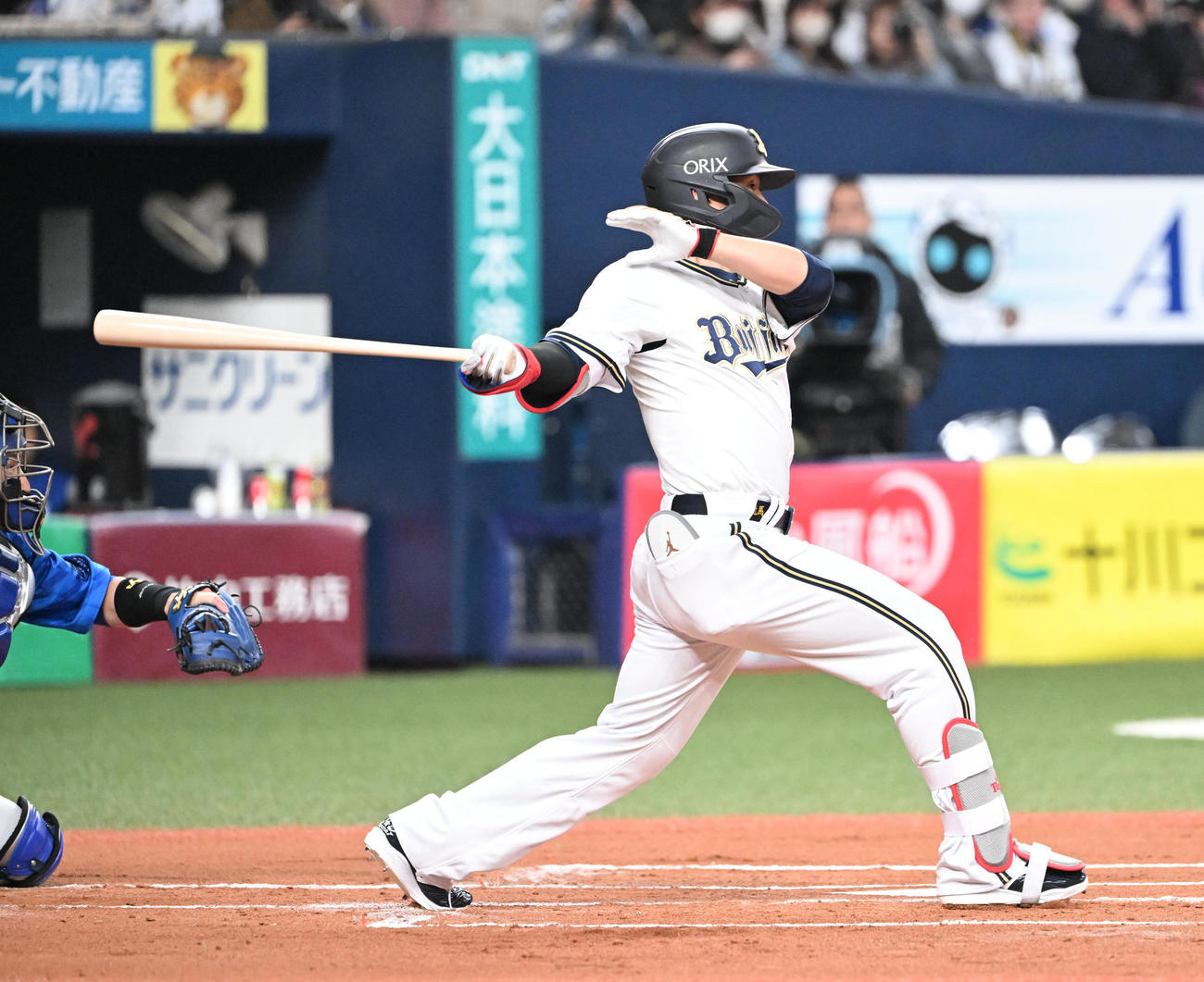 1回裏オリックス1死、二ゴロに倒れる西川（撮影・和賀正仁）