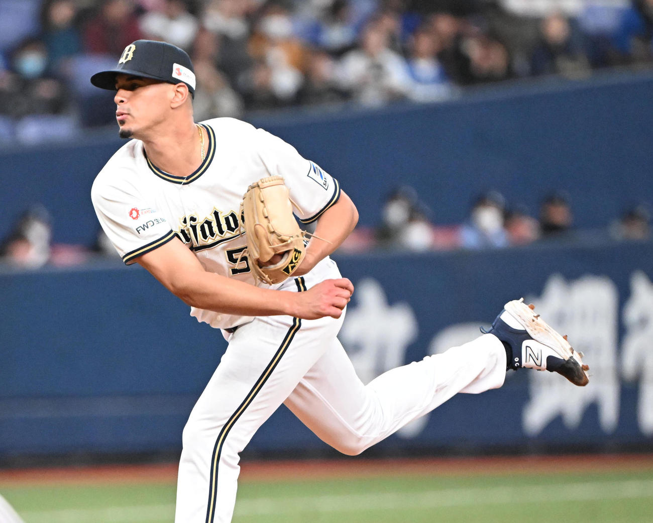 オリックス対DeNA　先発するオリックスのカスティーヨ（撮影・和賀正仁）