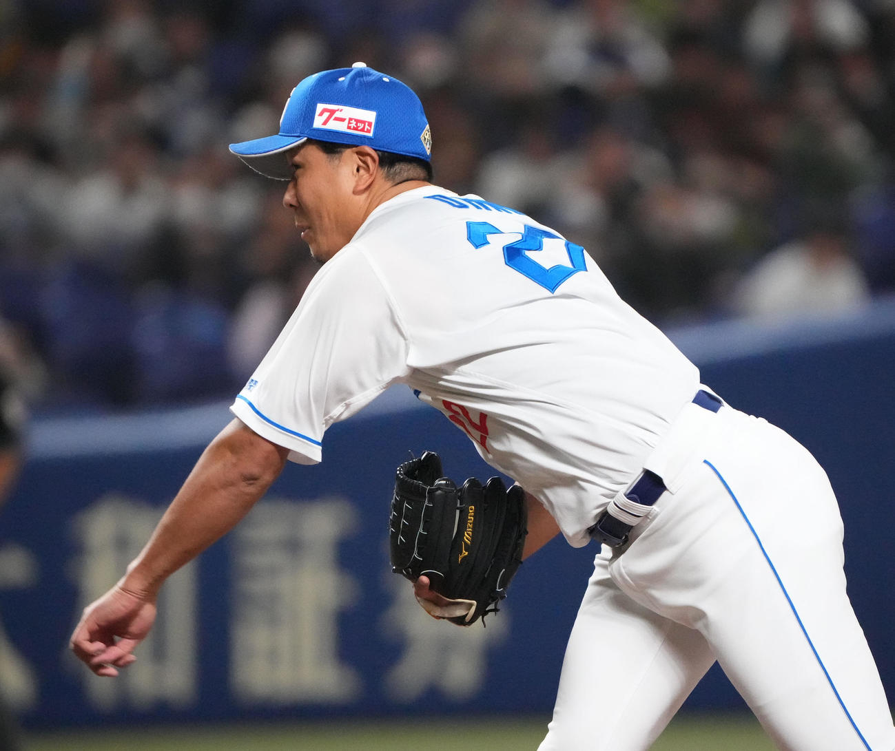 中日対ヤクルト　6回表、中日2番手で登板する大野（撮影・森本幸一）
