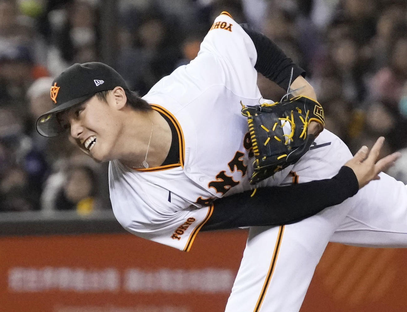 台湾楽天戦に登板した巨人・京本＝台北ドーム（共同）