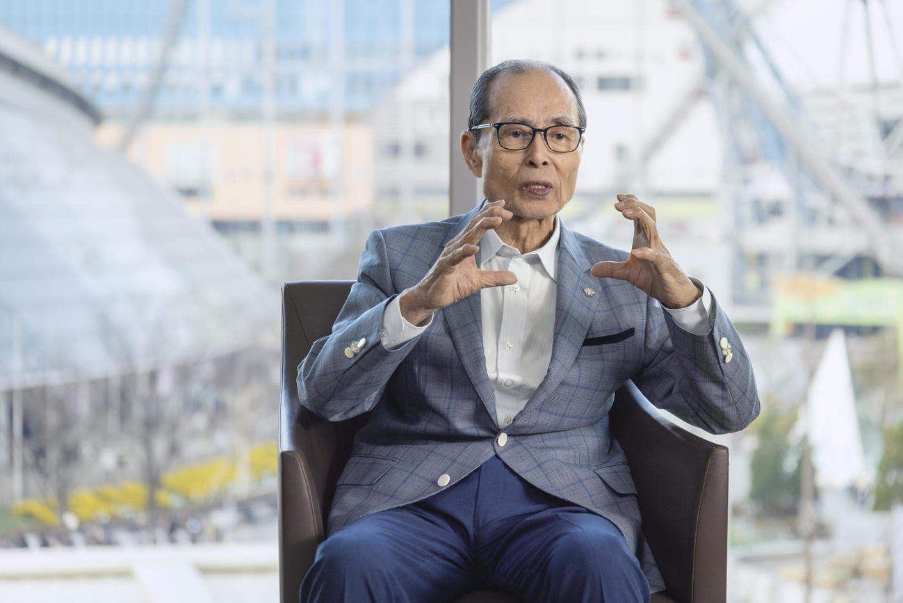 自身の打撃論を語る世界少年野球推進財団理事長の王貞治氏