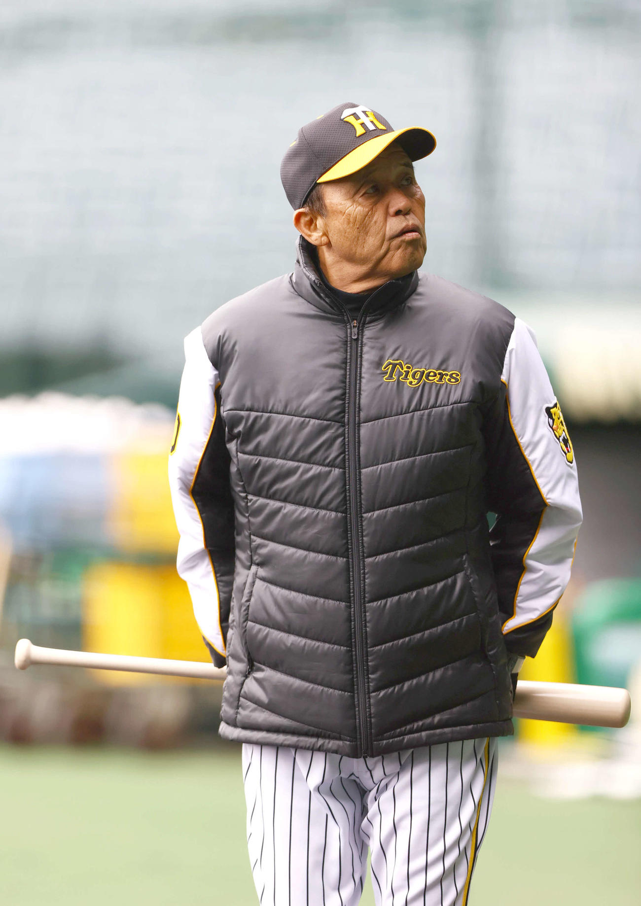 雨予報を心配する阪神岡田監督