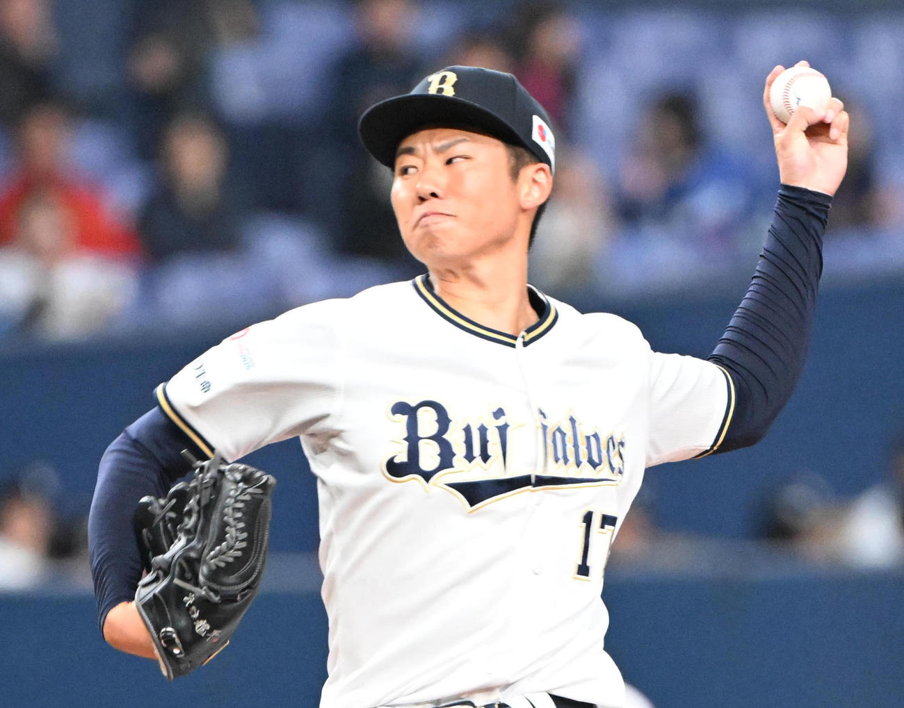 オリックス対中日　先発するオリックス曽谷（撮影・和賀正仁）