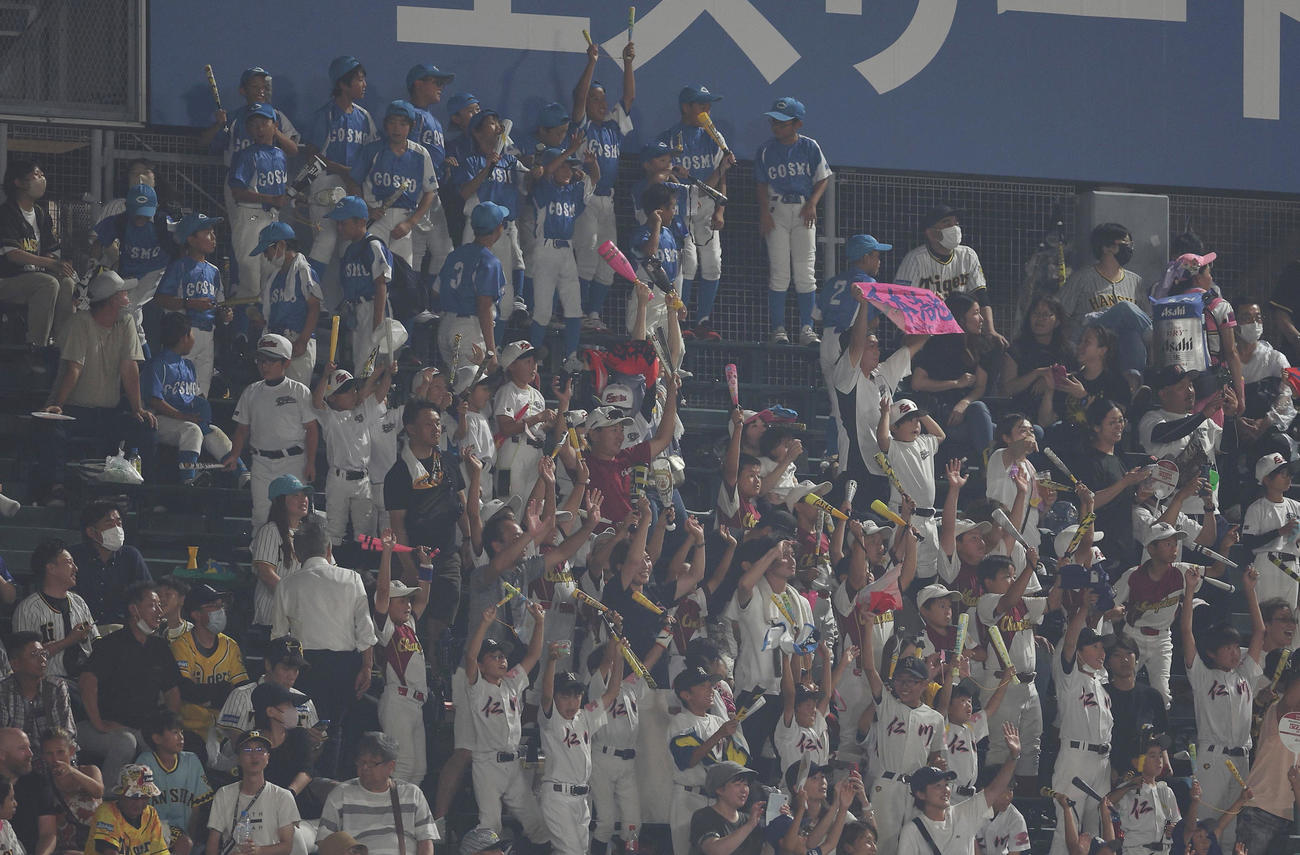 阪神甲子園球場開場100周年連動企画「少年・少女野球チームご招待」で少年・少女野球チームに所属する子どもたちを7月31日（水）対巨人戦に1チーム最大100名まで招待（球団提供）