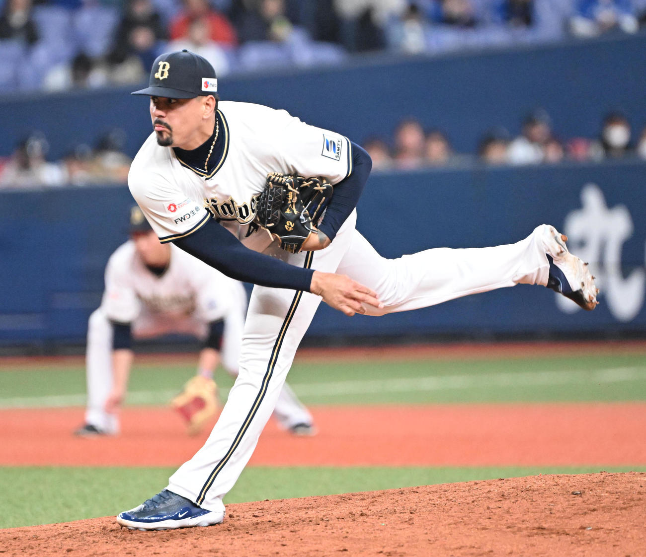 オリックス対中日　6回に登板するオリックスのマチャド（撮影・和賀正仁）
