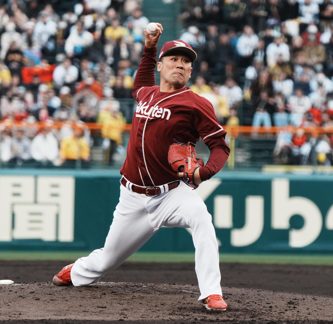 阪神対楽天　楽天先発の田中将（撮影・清水貴仁）