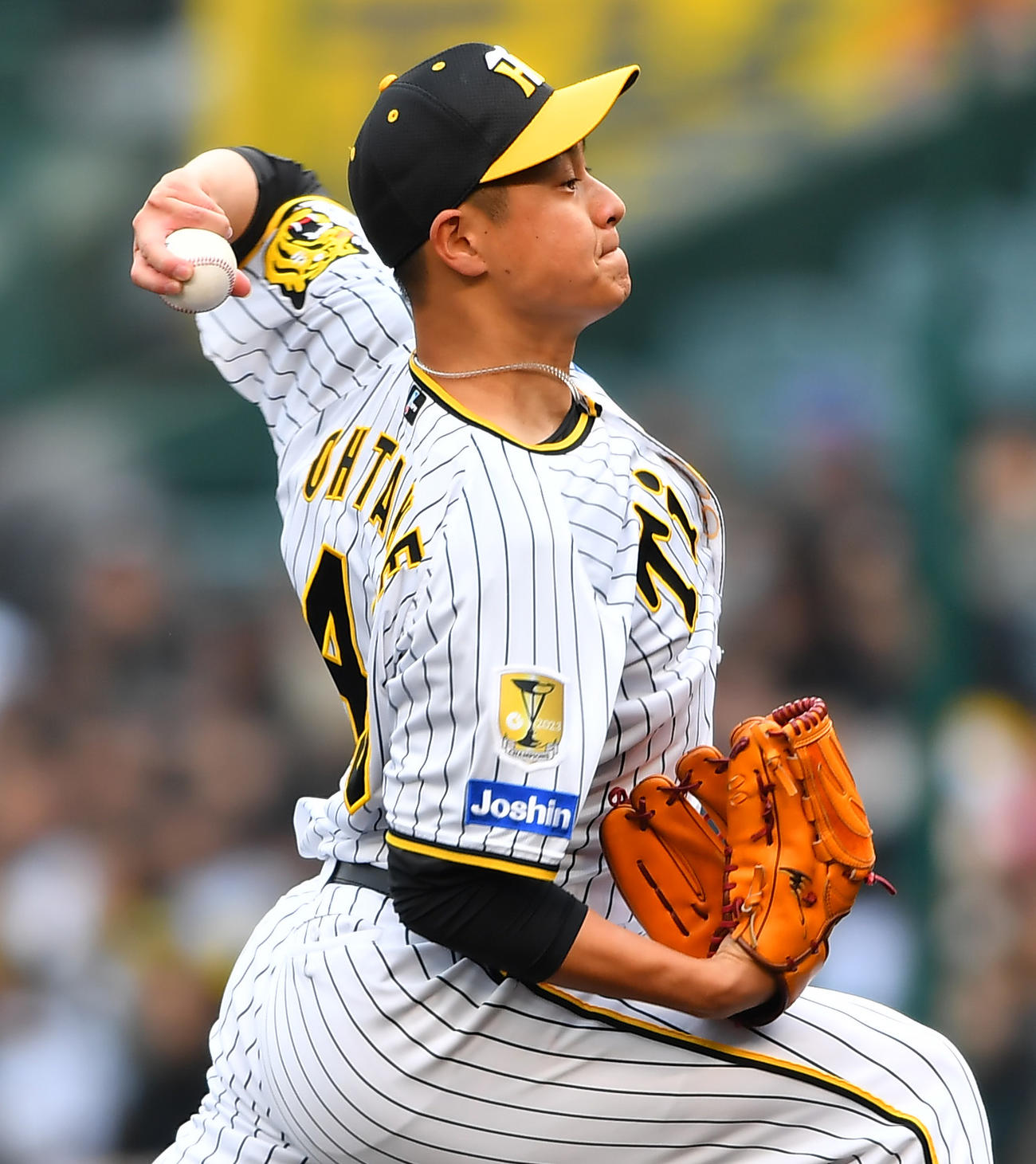 阪神対楽天　6回から登板する阪神大竹（撮影・清水貴仁）