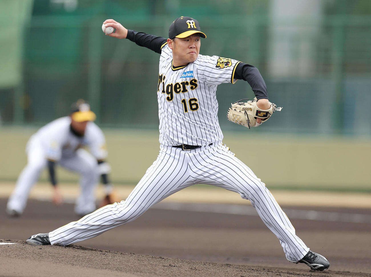 教育リーグのソフトバンク戦に先発し、力投する阪神西勇（撮影・前田充）