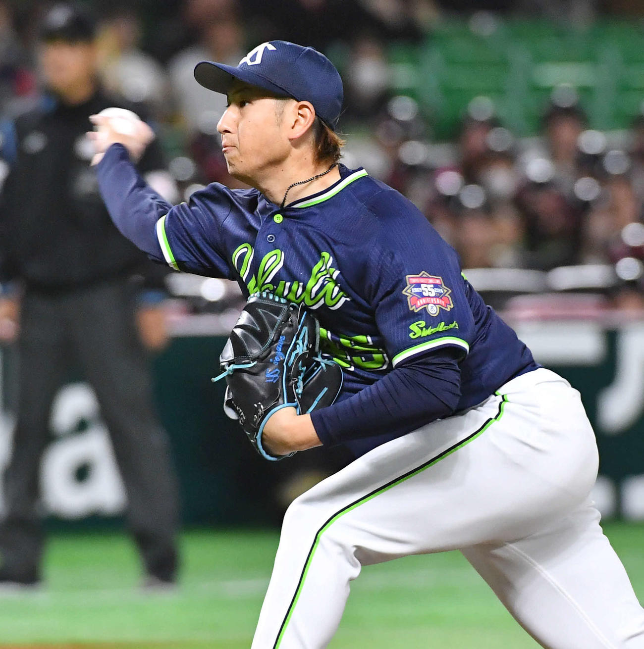 ソフトバンク対ヤクルト　ヤクルト先発の小沢（撮影・岩下翔太）
