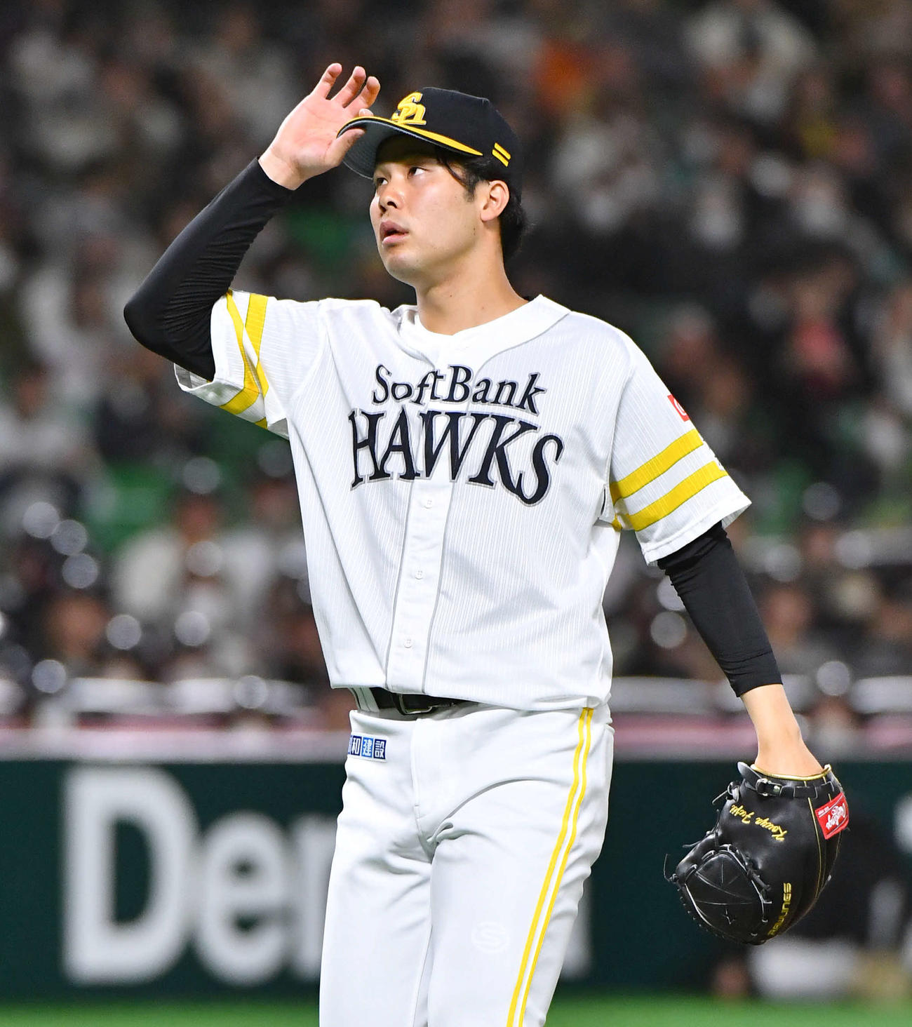 ソフトバンク対ヤクルト　5回表を3者連続三振に抑えた藤井（撮影・岩下翔太）