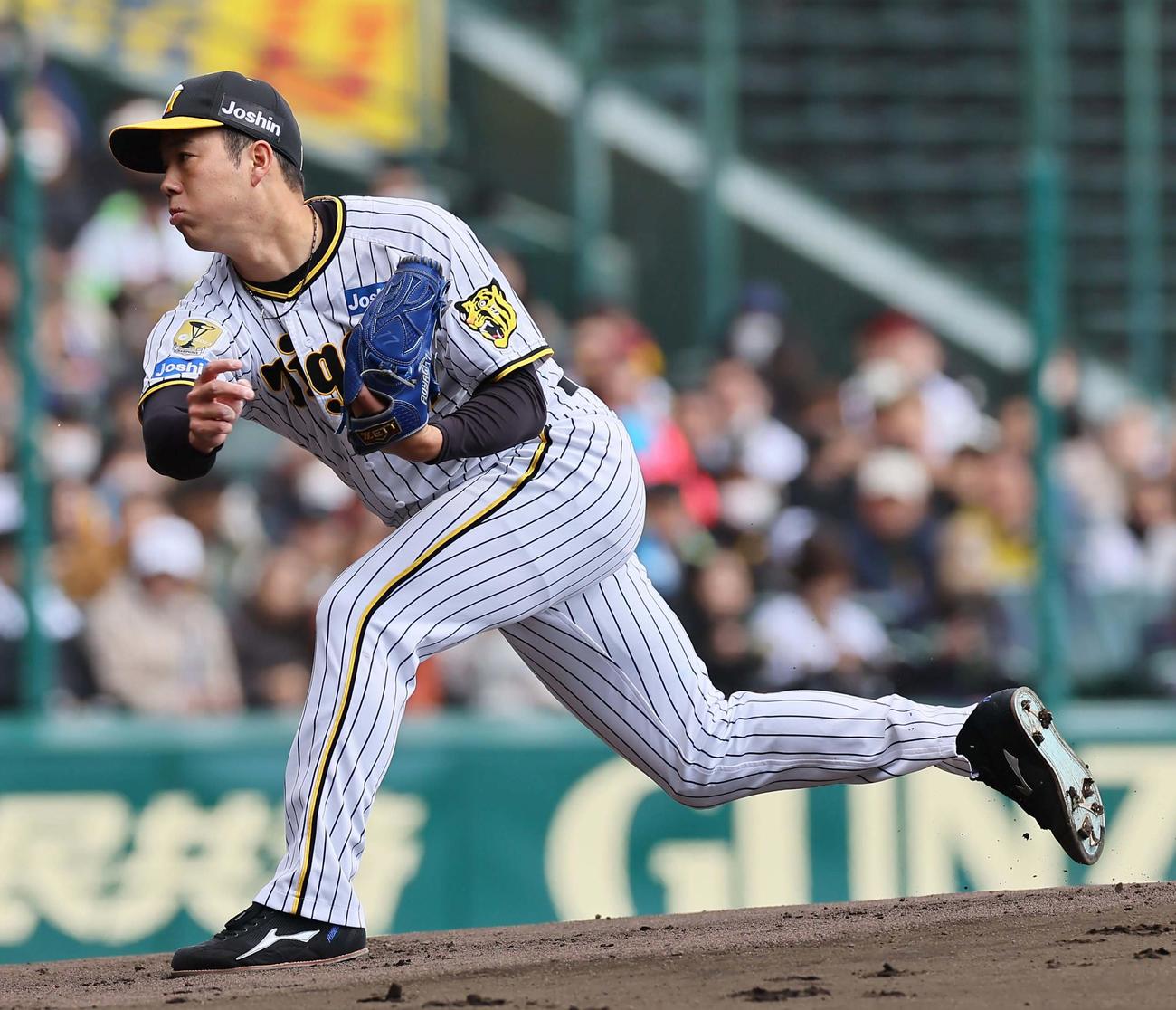 阪神対ヤクルト　阪神先発の青柳（撮影・上田博志）