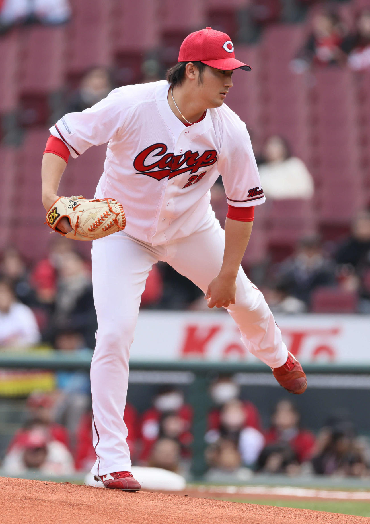 広島対中日　広島先発の床田（撮影・加藤孝規）