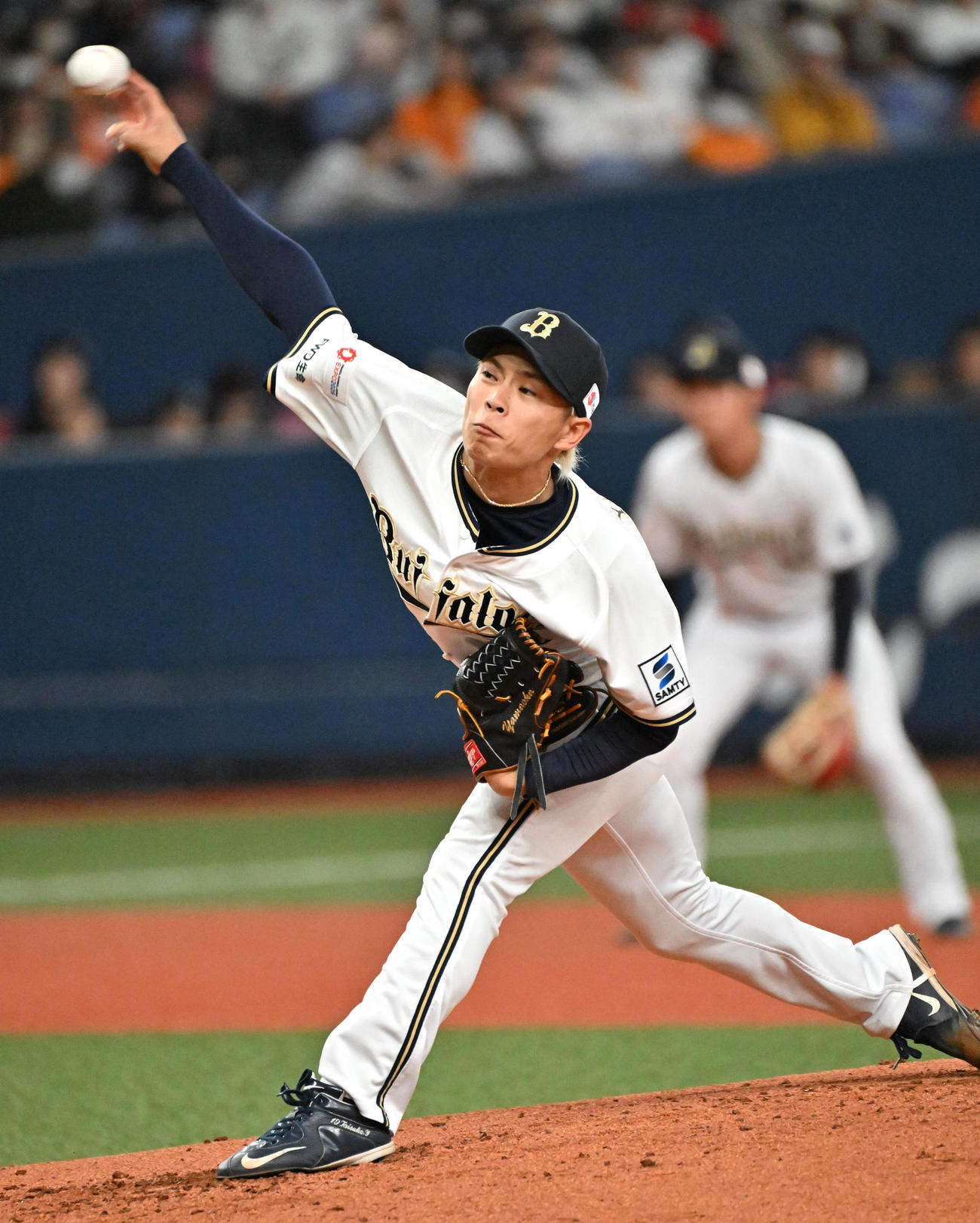オリックス対巨人　オリックス先発の山岡（撮影・石井愛子）