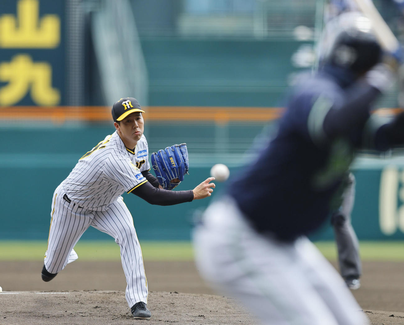 阪神対ヤクルト　ヤクルト戦に先発した阪神青柳（撮影・藤尾明華）