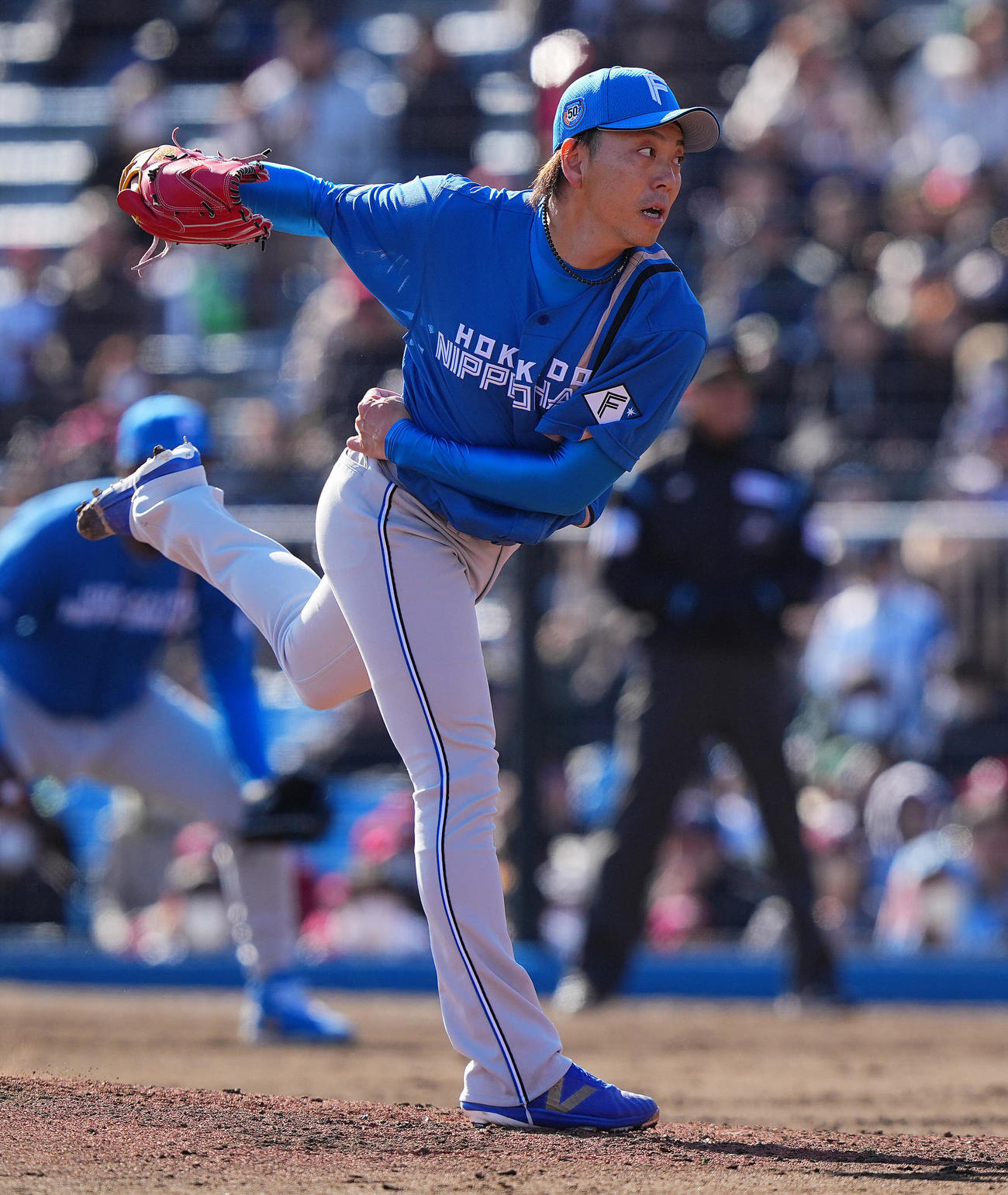 楽天対日本ハム　6回裏、日本ハム2番手で登板し力投する宮西（撮影・垰建太）