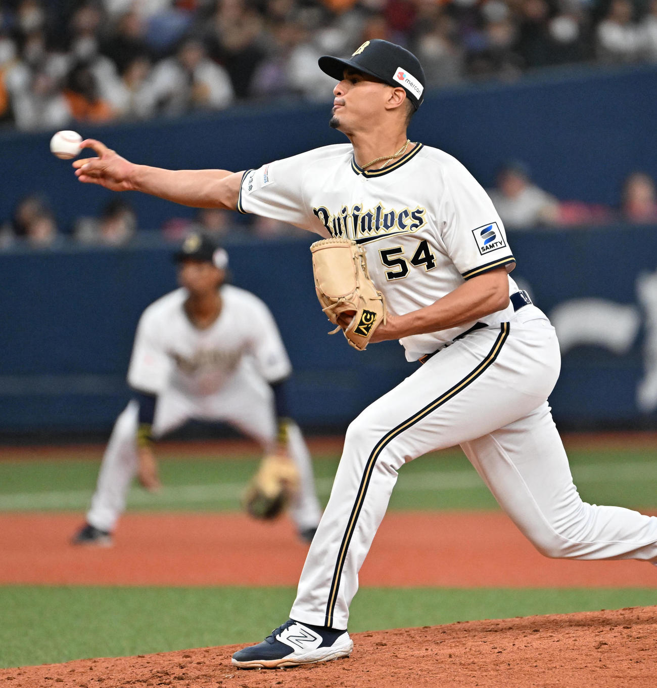 オリックス対巨人　オリックス先発のカスティーヨ（撮影・石井愛子）