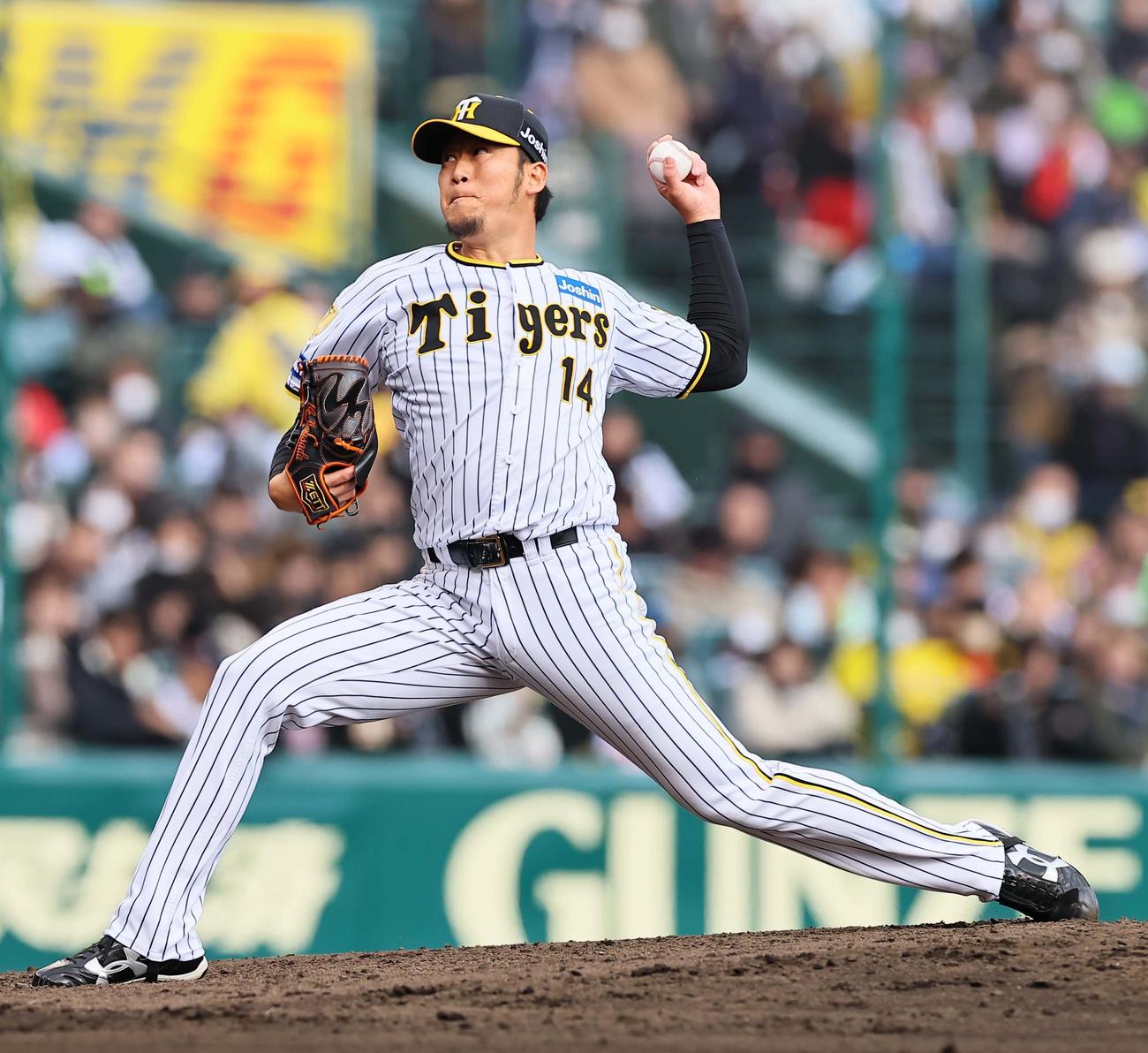 阪神対ヤクルト　阪神4番手の岩貞（撮影・上田博志）