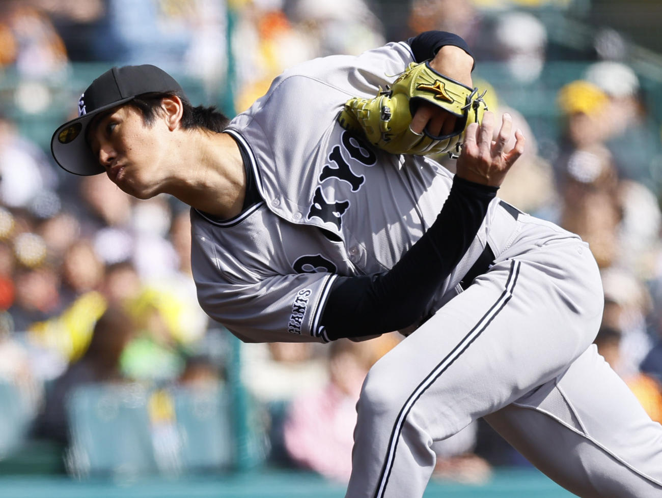 阪神対巨人　阪神戦に先発した巨人高橋（撮影・藤尾明華）