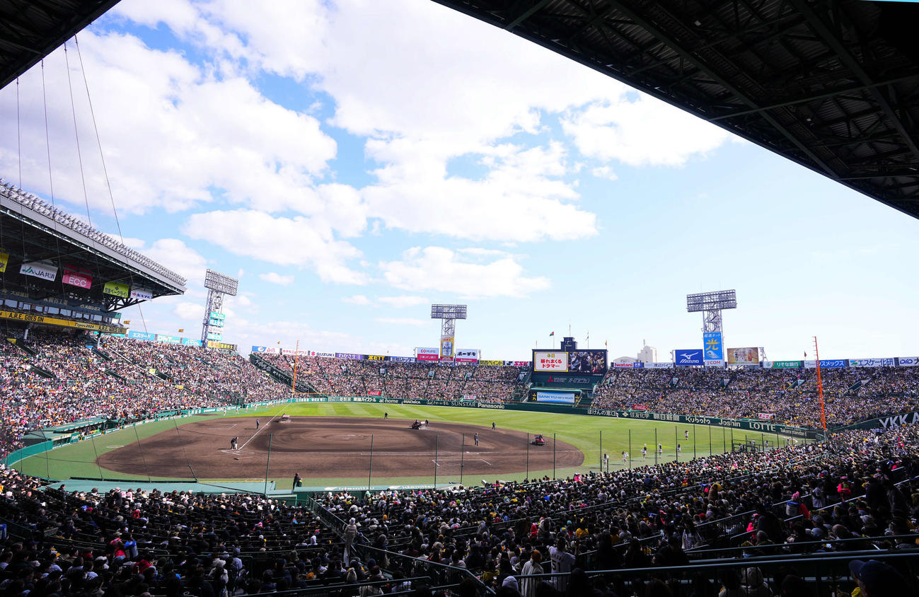 阪神対巨人　満員の阪神甲子園球場（撮影・藤尾明華）