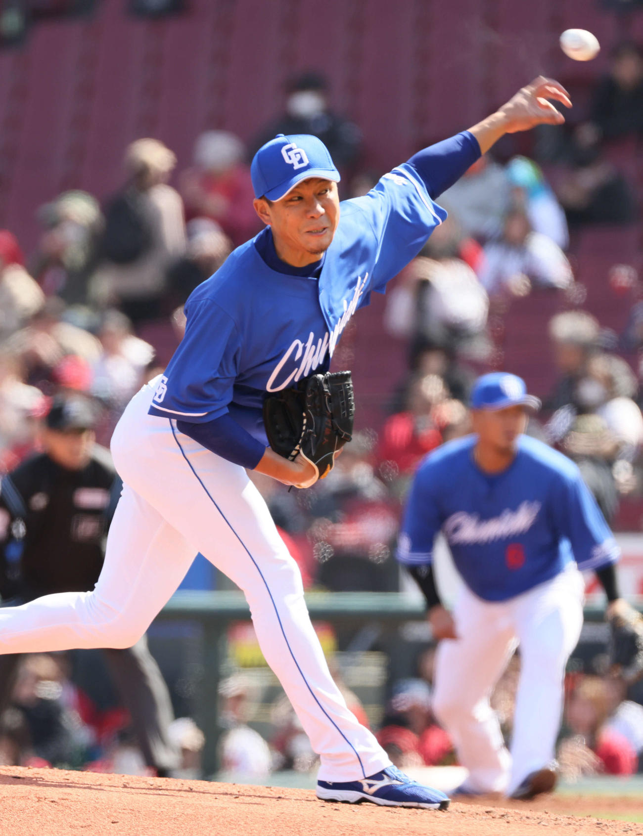 広島対中日　中日先発の大野（撮影・加藤孝規）
