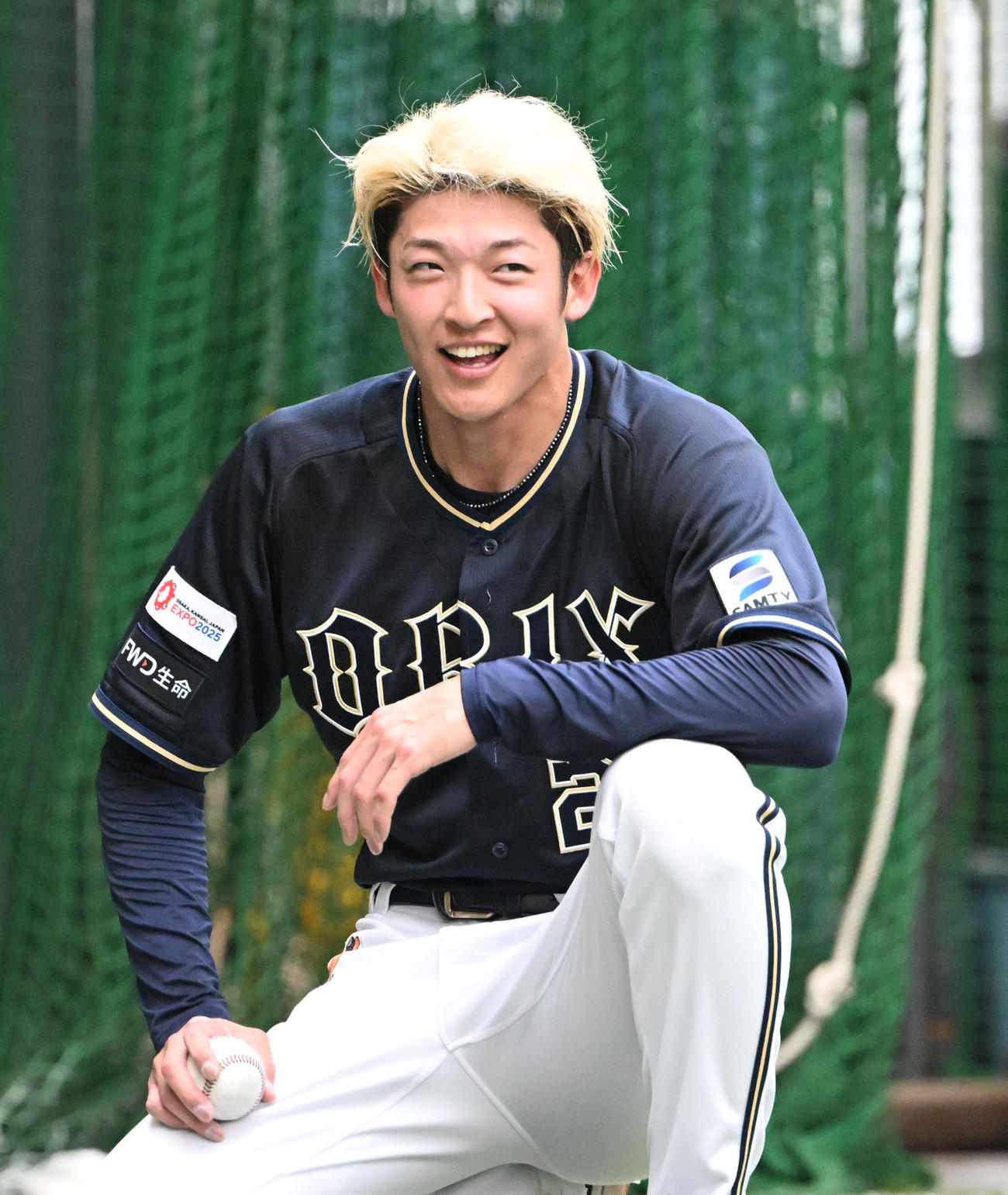 オリックス山崎（2月15日撮影・和賀正仁）