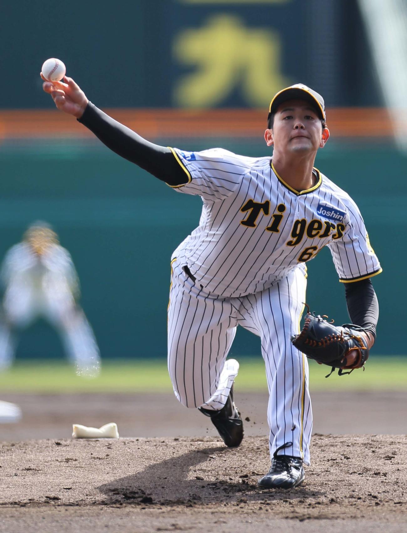 阪神対巨人　阪神先発の岡留（撮影・上田博志）