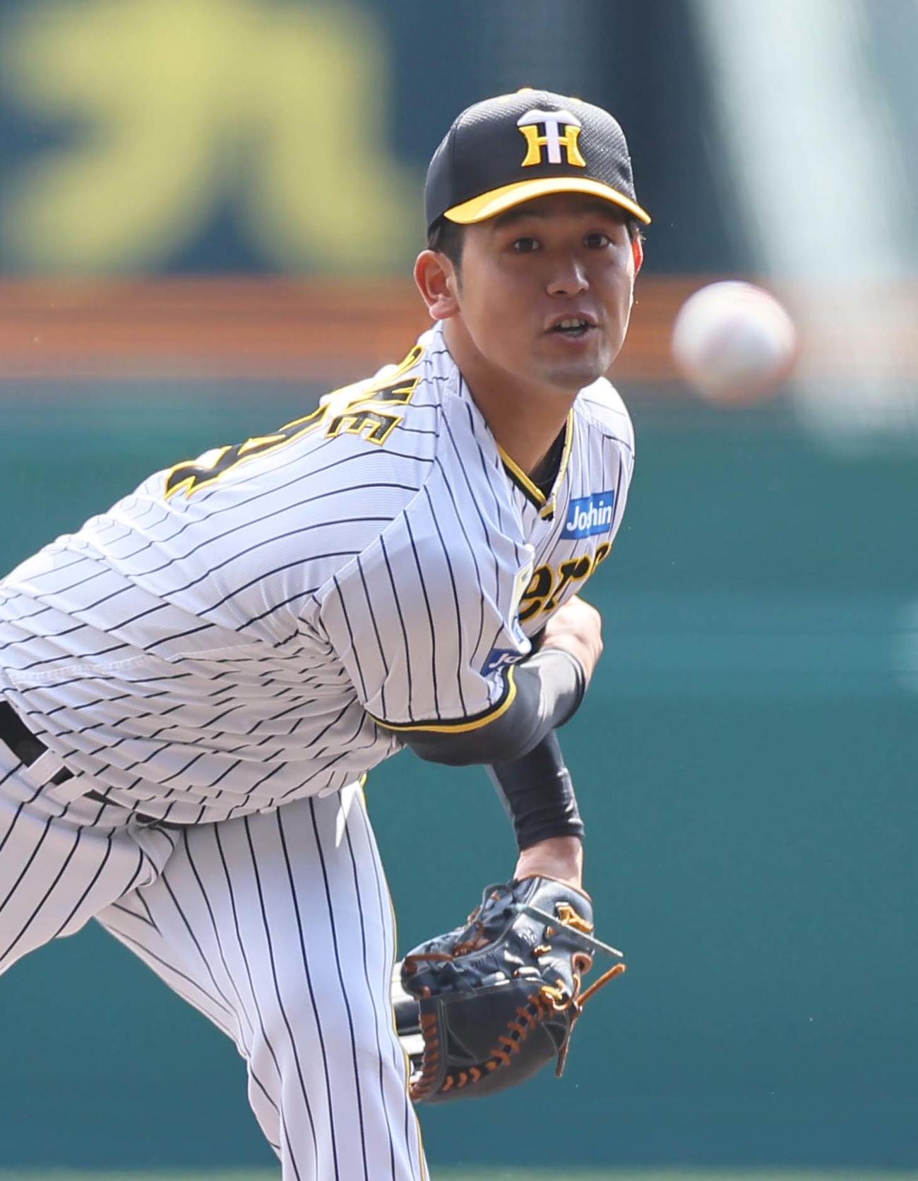 阪神対巨人　阪神先発の岡留（撮影・上田博志）
