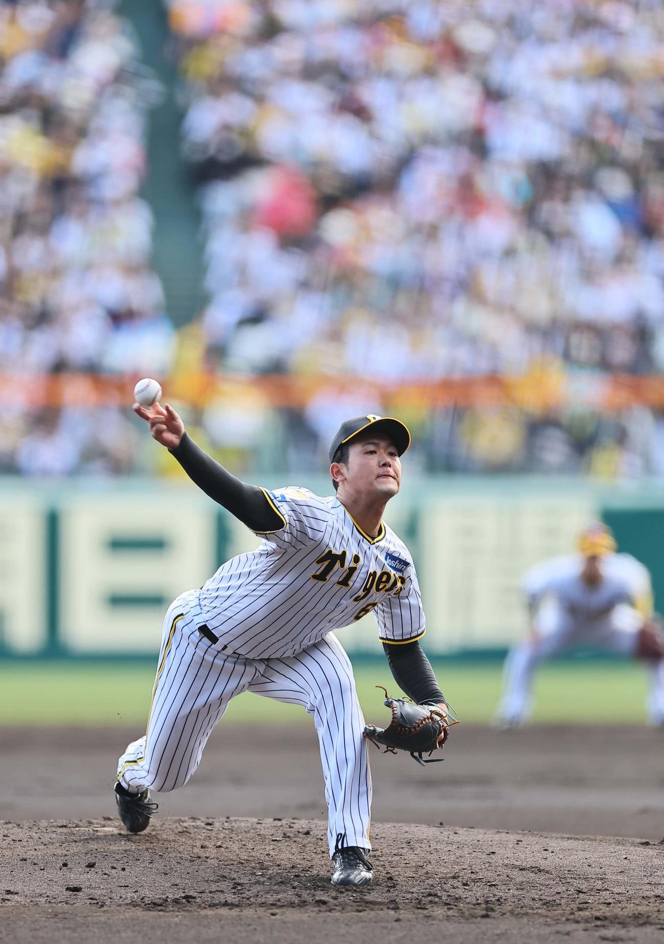 阪神対巨人　阪神先発の岡留（撮影・上田博志）