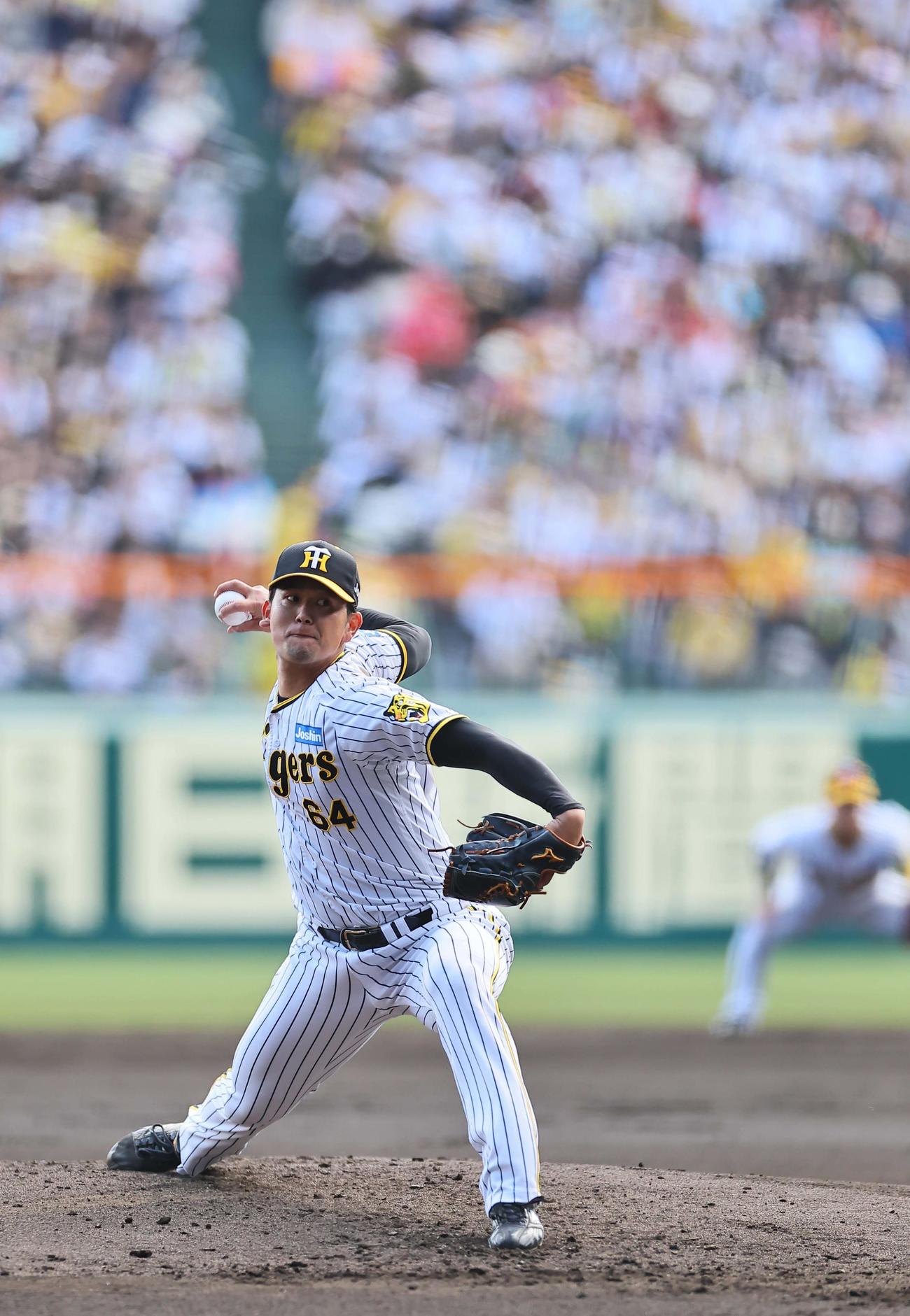 阪神対巨人　阪神先発の岡留（撮影・上田博志）