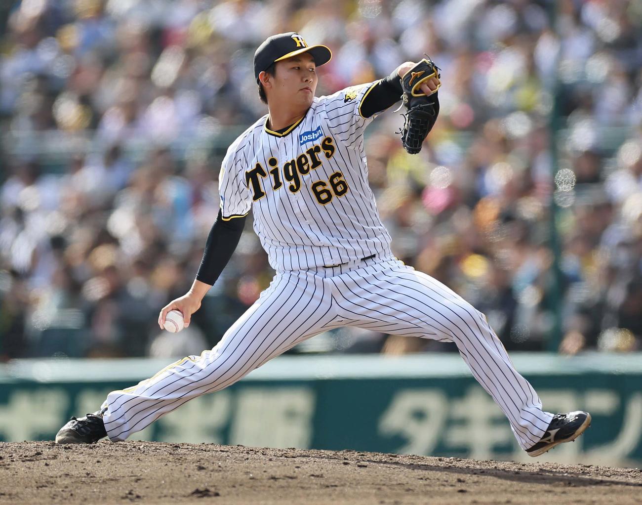 阪神対巨人　阪神5番手の津田（撮影・上田博志）