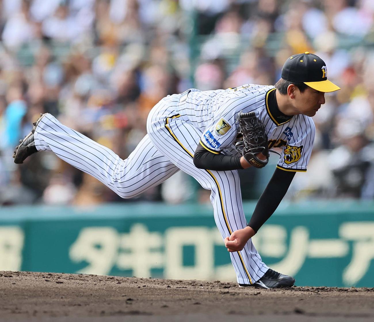阪神対巨人　阪神2番手の岩崎（撮影・上田博志）