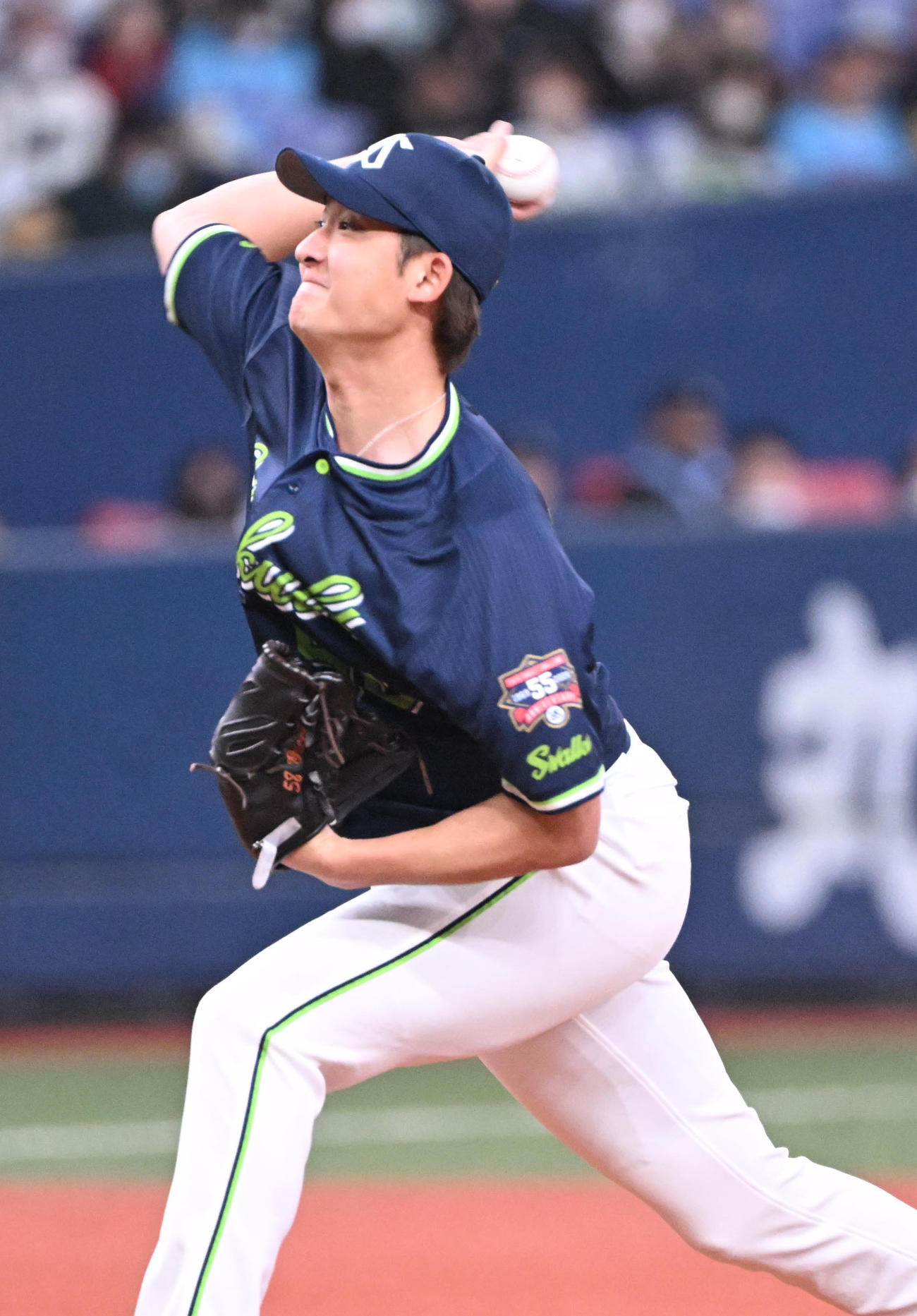 オリックス対ヤクルト　8回に登板するヤクルト阪口（撮影・和賀正仁）