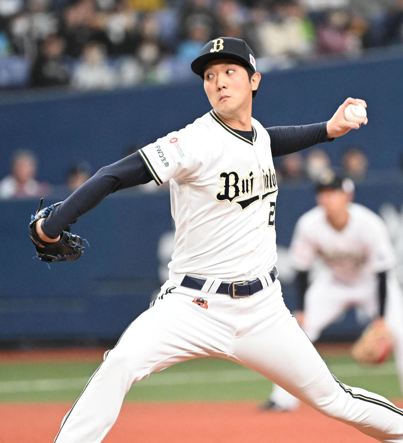 オリックス対ヤクルト　6回に登板するオリックス田嶋（撮影・和賀正仁）