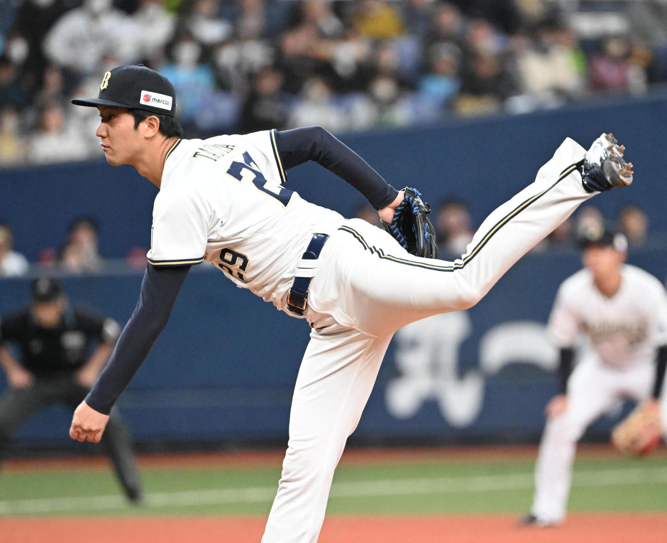 オリックス対ヤクルト　6回に登板するオリックス田嶋（撮影・和賀正仁）
