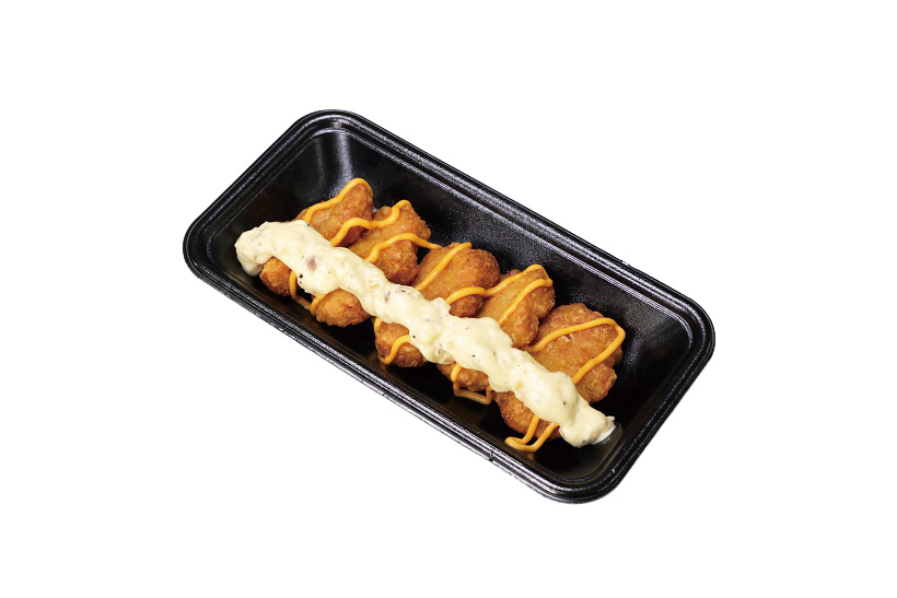 原口（はらぐ）っチーズナゲット～チーズ×カルボナーラソース～（球団提供）