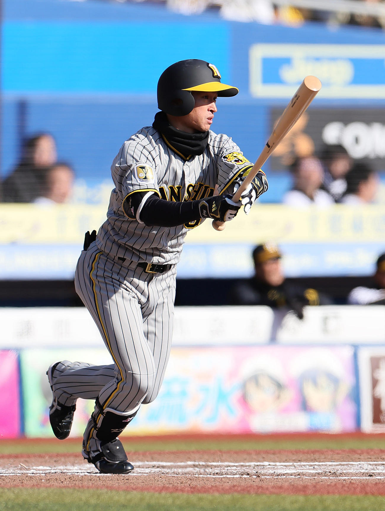 ロッテ対阪神　7回表阪神2死三塁、近本は右前適時打を放つ（撮影・足立雅史）
