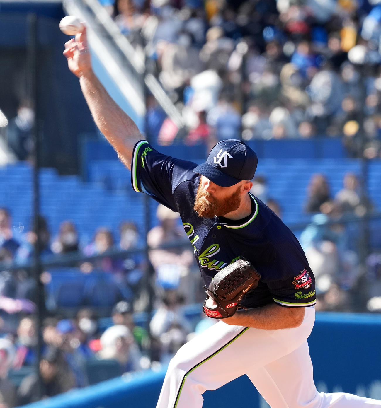 DeNA対ヤクルト　ヤクルトの先発サイスニード（撮影・たえ見朱実）