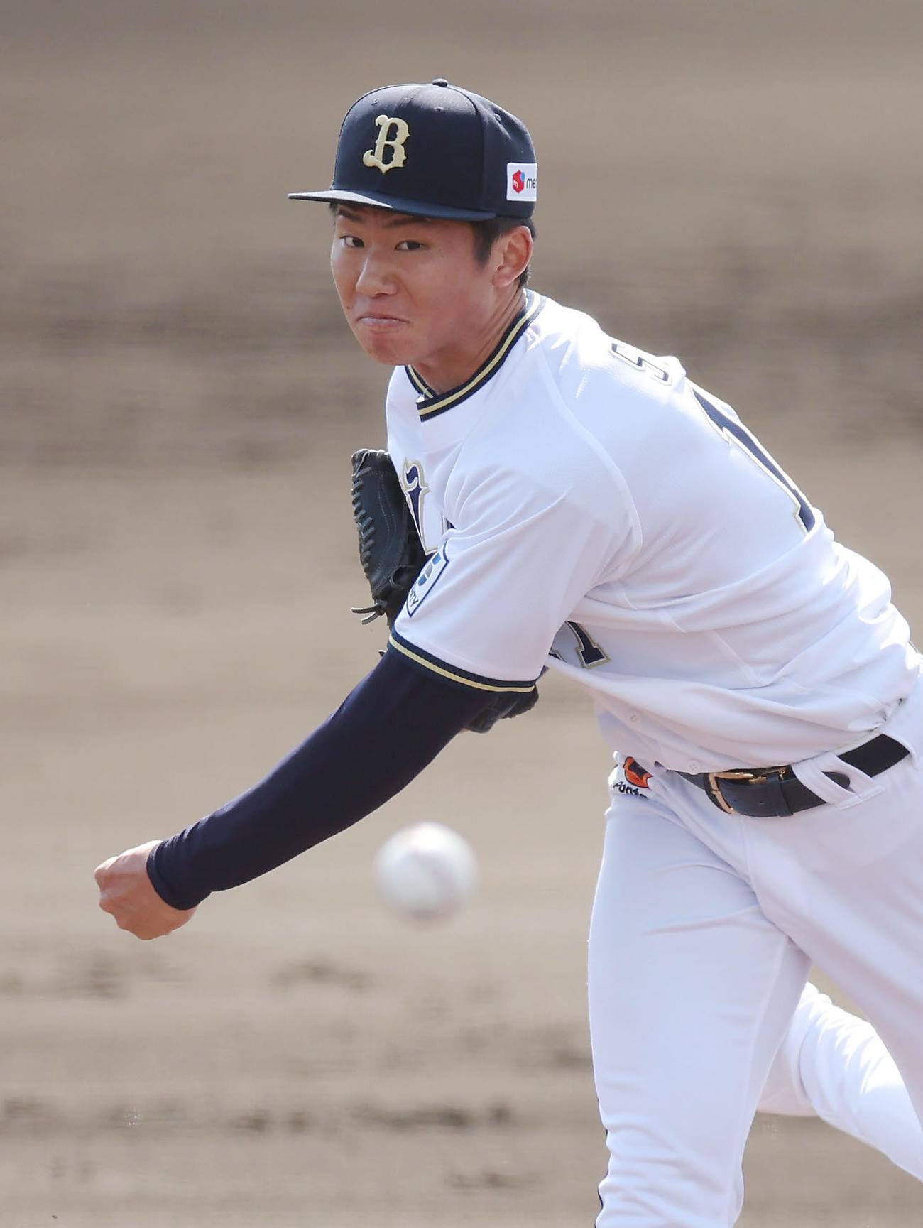 教育リーグの広島戦で力投するオリックス曽谷（撮影・前田充）