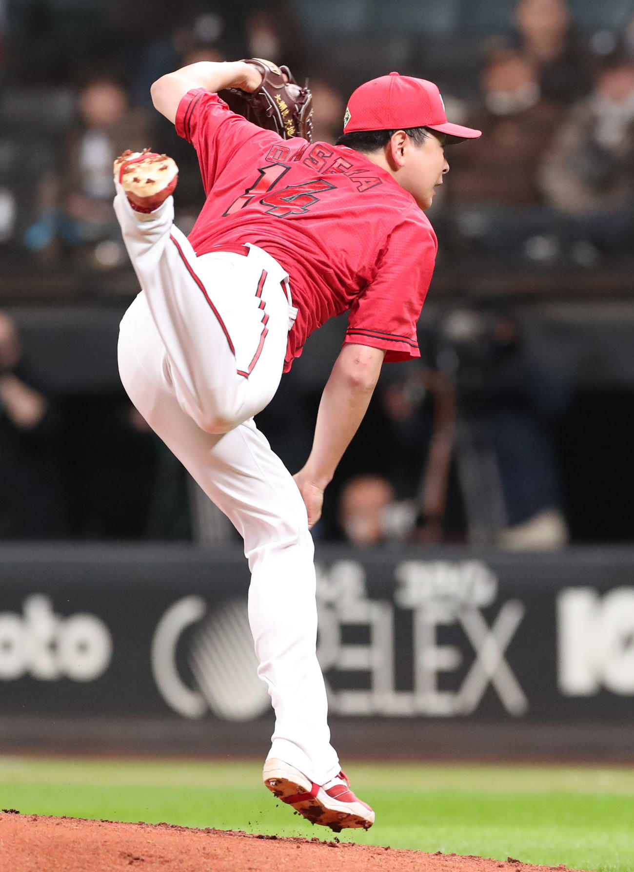 日本ハム対広島　広島先発の大瀬良（撮影・佐藤翔太）