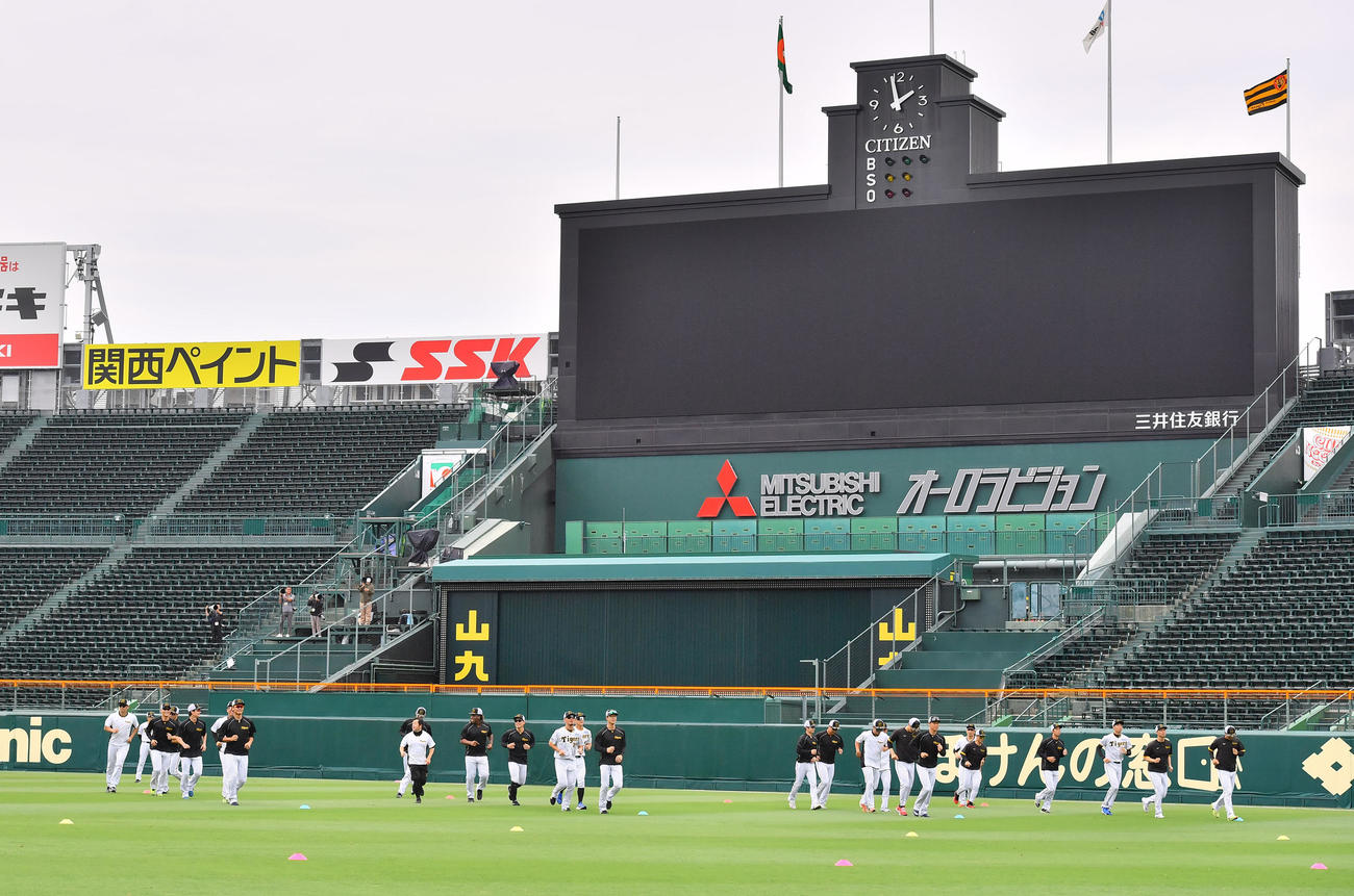 甲子園球場のバックスクリーン（23年7月14日撮影）