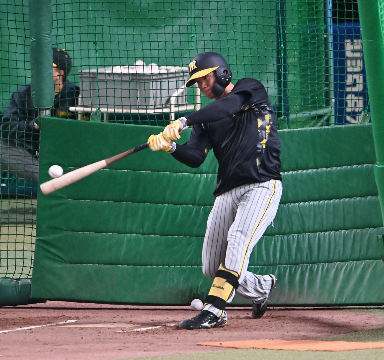 フリー打撃練習をする森下（撮影・森本幸一）