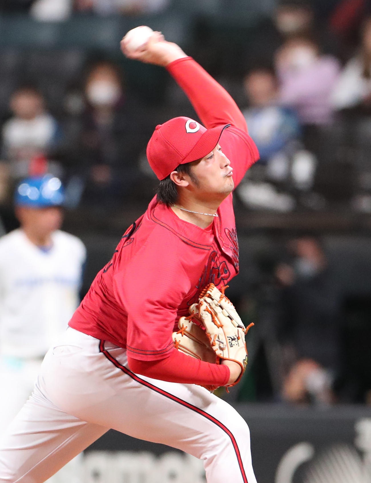 日本ハム対広島　広島先発の床田（撮影・佐藤翔太）