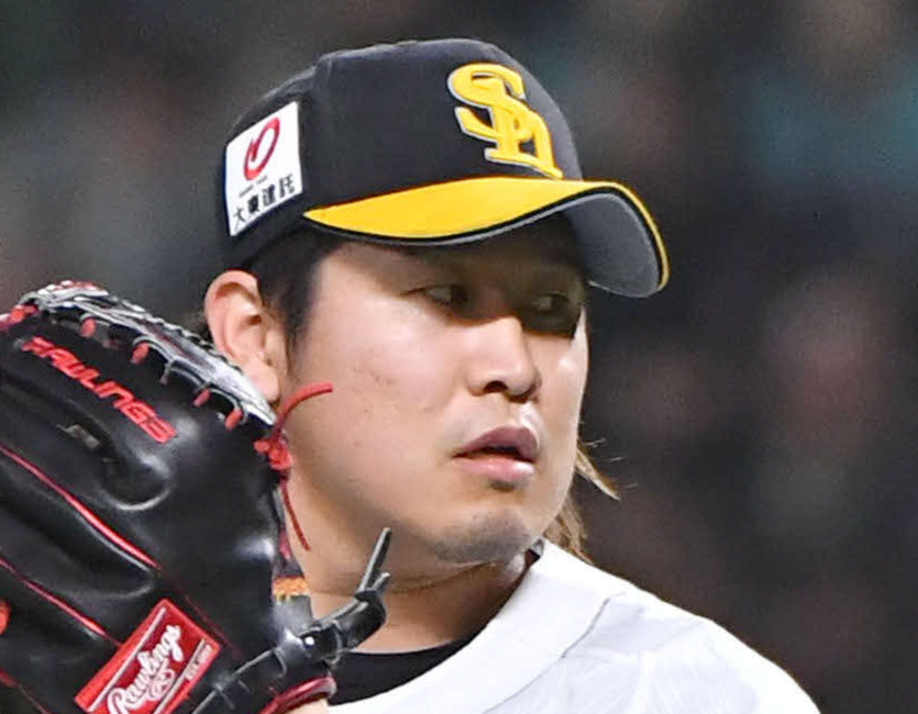 ソフトバンク対巨人　9回表から登板した、ソフトバンク4番手の杉山（撮影・岩下翔太）