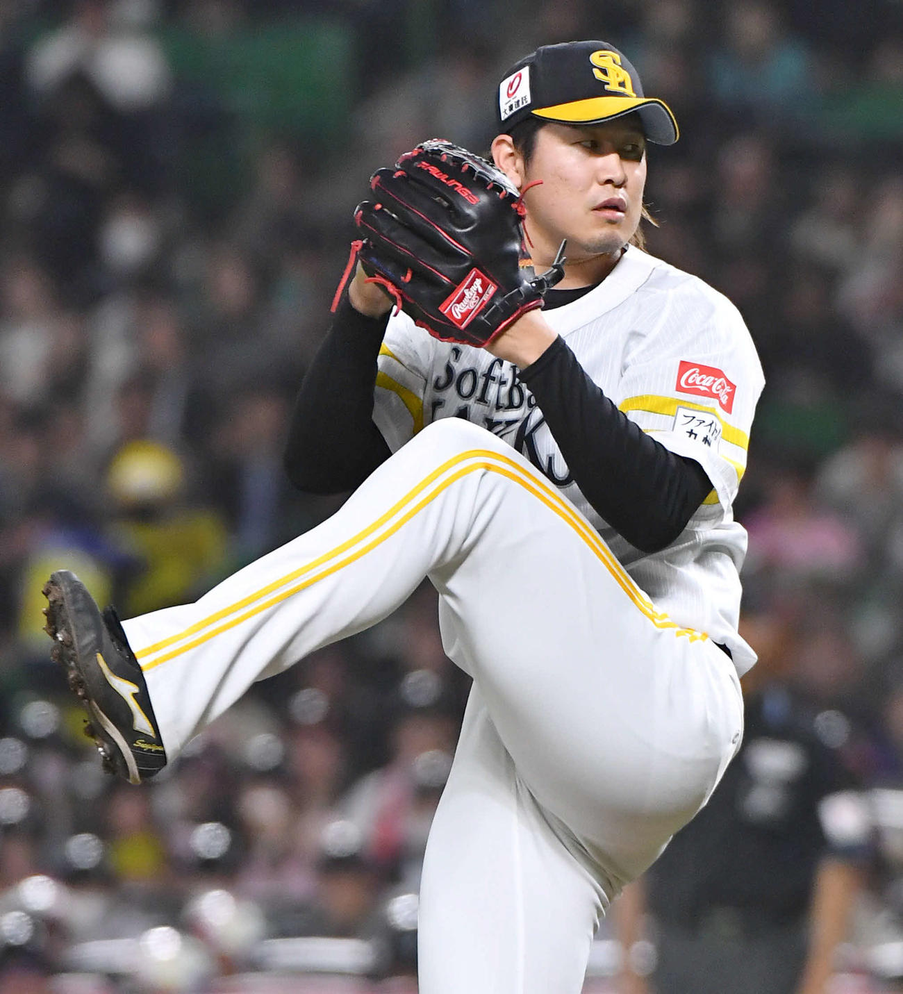 ソフトバンク対巨人　9回表から登板した、ソフトバンク4番手の杉山（撮影・岩下翔太）