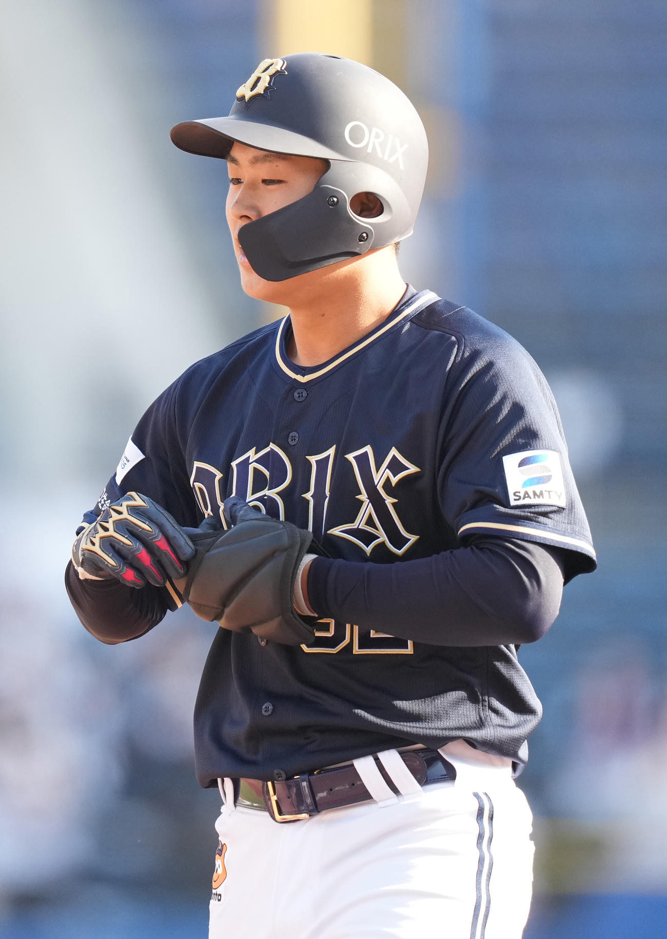 ロッテ対オリックス　8回表オリックス無死、中前打を放った堀（撮影・鈴木みどり）