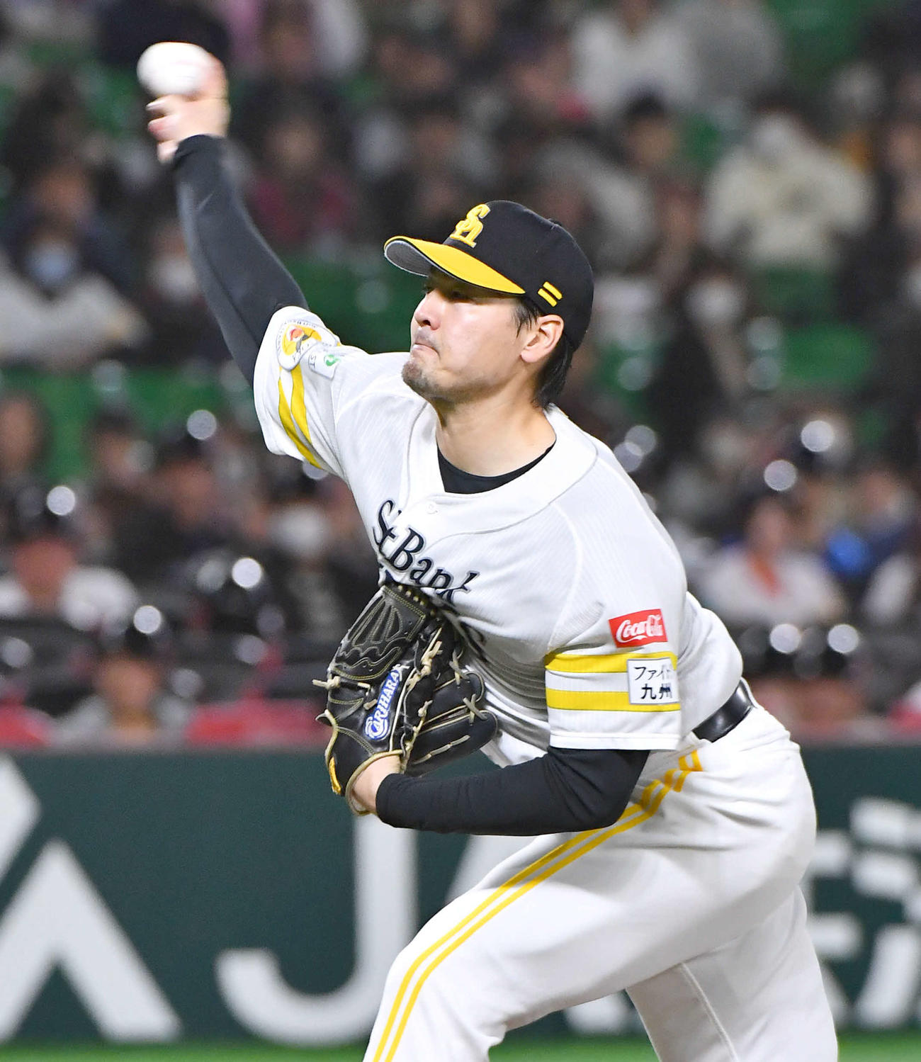 ソフトバンク対西武　ソフトバンク先発の有原（撮影・岩下翔太）