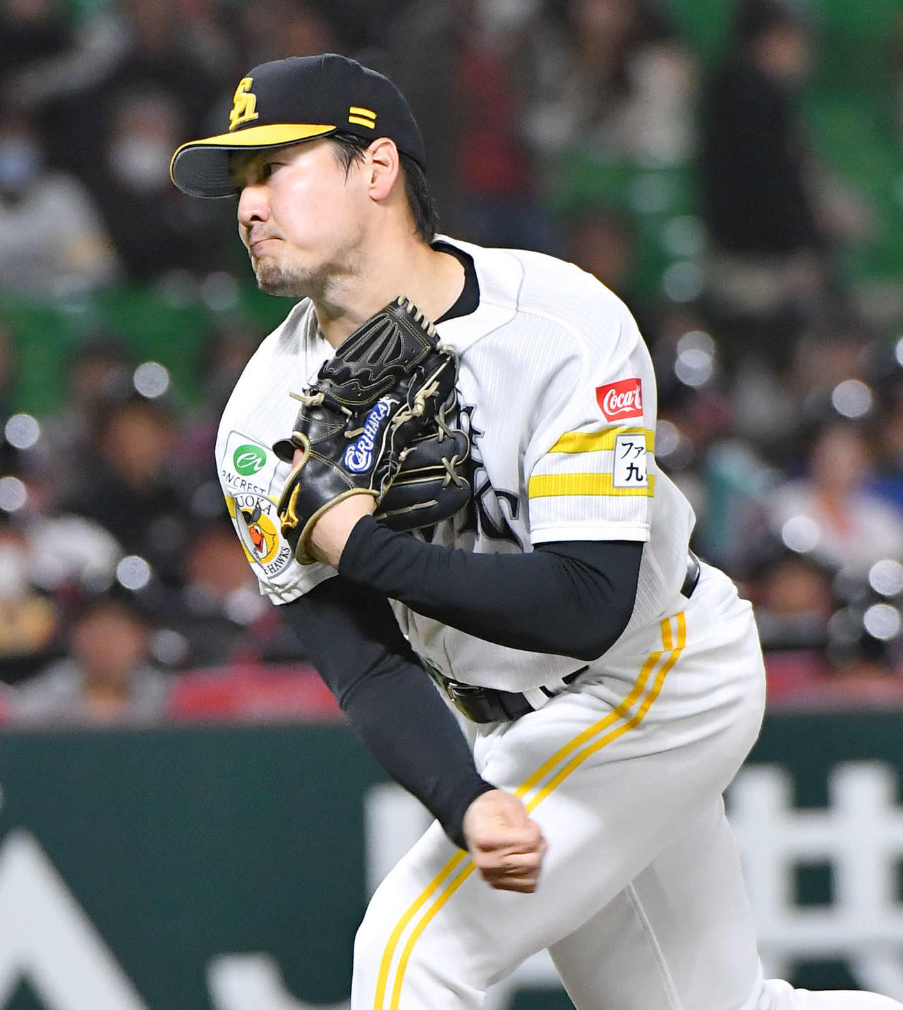 ソフトバンク対西武　ソフトバンク先発の有原（撮影・岩下翔太）